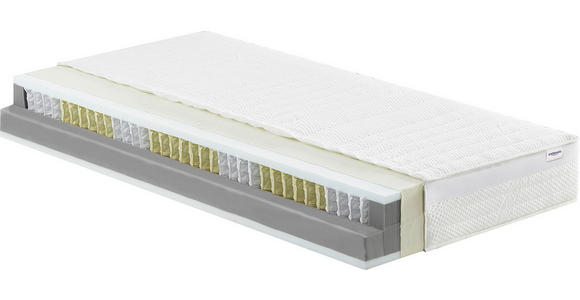 TASCHENFEDERKERNMATRATZE 100/200 cm Höhe ca. 23 cm  - Weiß, KONVENTIONELL, Textil (100/200cm) - Sleeptex