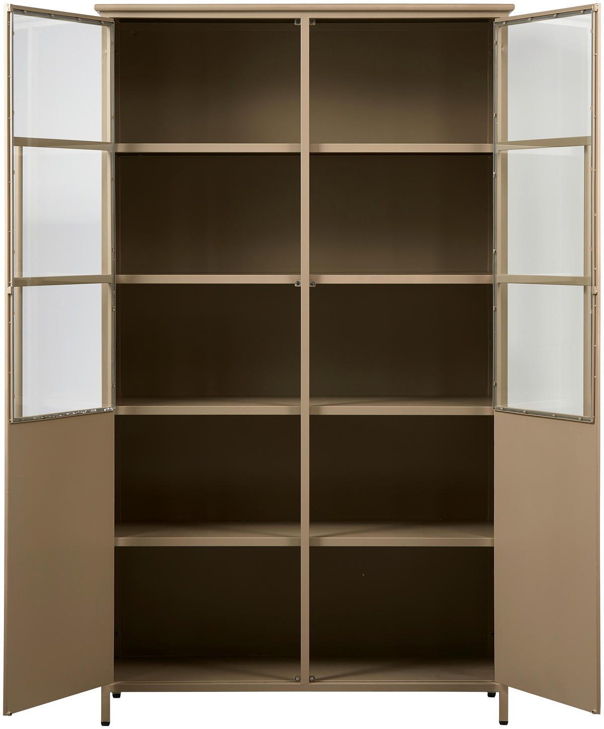 VITRINE  in Khaki  - Khaki, Design, Glas/Metall (99/170/44cm) - Livetastic