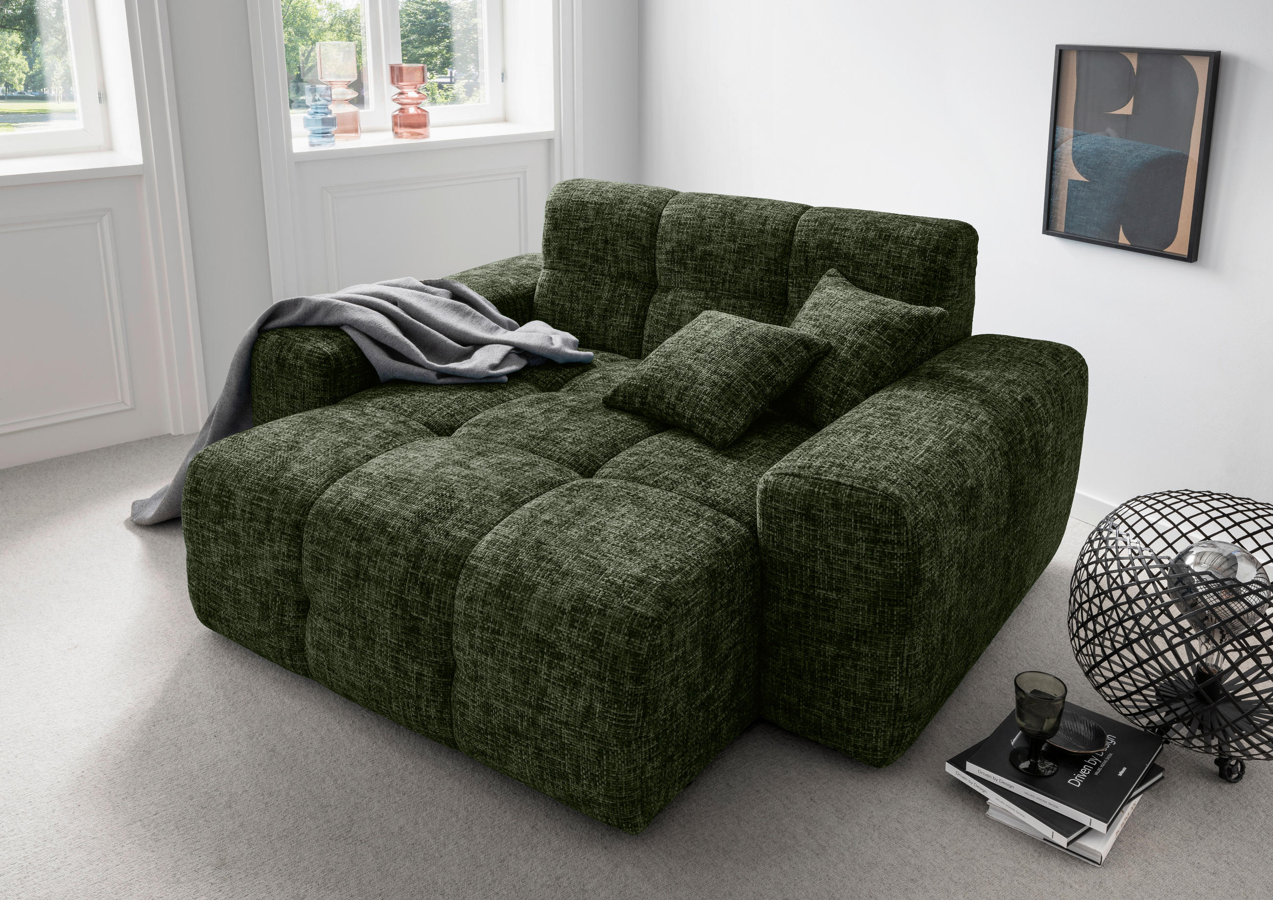 XXL-SESSEL - Waldgrün, MODERN, Kunststoff/Textil (181/87/155cm) - Livetastic