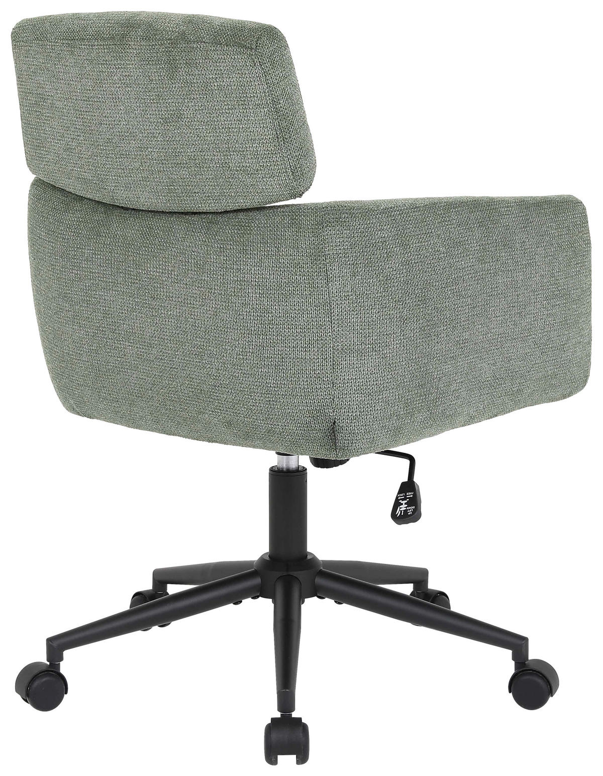 DREHSTUHL Mikrofaser Grün  - Schwarz/Grün, MODERN, Holz/Kunststoff (62/92/100/63cm) - MID.YOU