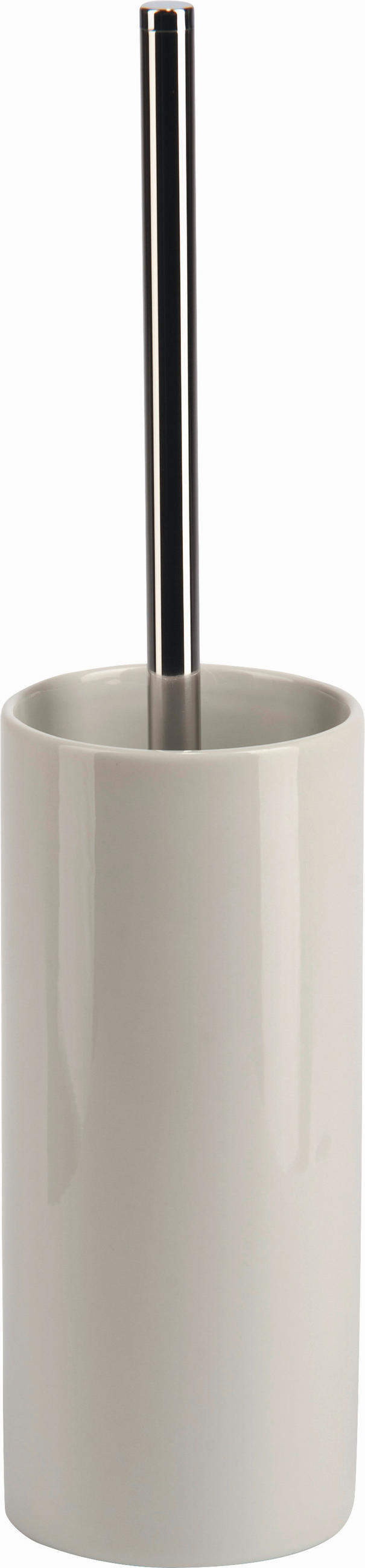 WC-BÜRSTENGARNITUR Metall  Kunststoff   - Chromfarben/Weiss, Basics, Keramik/Kunststoff (8,5/38cm) - Sadena