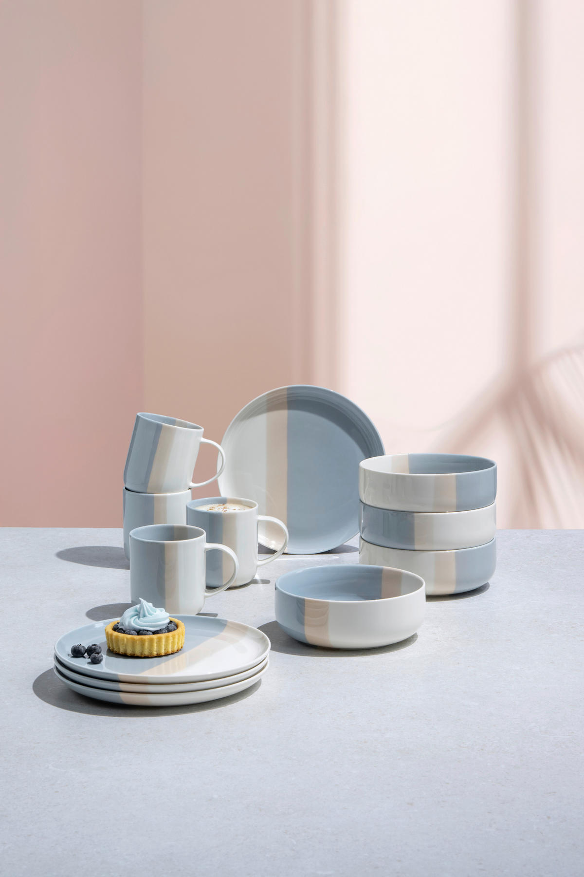 FRÜHSTÜCKSSET PastelPop Blue 12-teilig  - Salbeigrün/Beige, Basics, Keramik - Villeroy & Boch