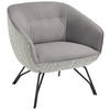 COCKTAILSESSEL - Anthrazit/Hellgrau, Design, Leder/Textil (76/80/73cm) - Joop!
