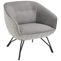 COCKTAILSESSEL - Anthrazit/Hellgrau, Design, Leder/Textil (76/80/73cm) - Joop!
