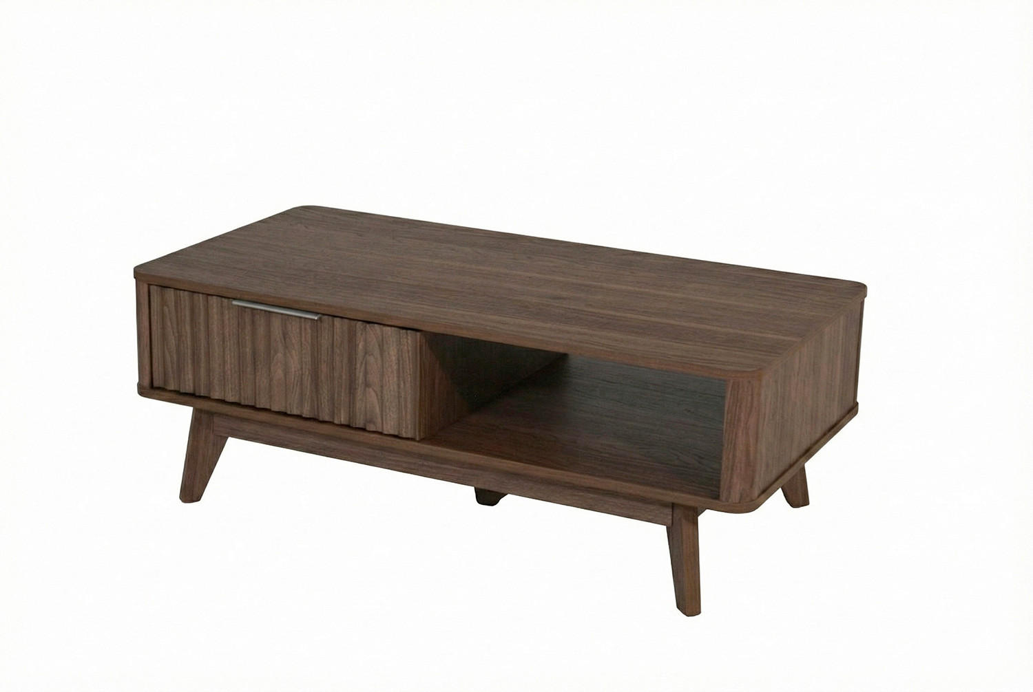 COUCHTISCH in Holzwerkstoff 110/55/44 cm  - Silberfarben/Walnussfarben, MODERN, Holzwerkstoff/Metall (110/55/44cm) - MID.YOU