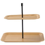 ETAGERE 2-stöckig - Hellbraun/Schwarz, Design, Holz/Metall (30cm) - Novel