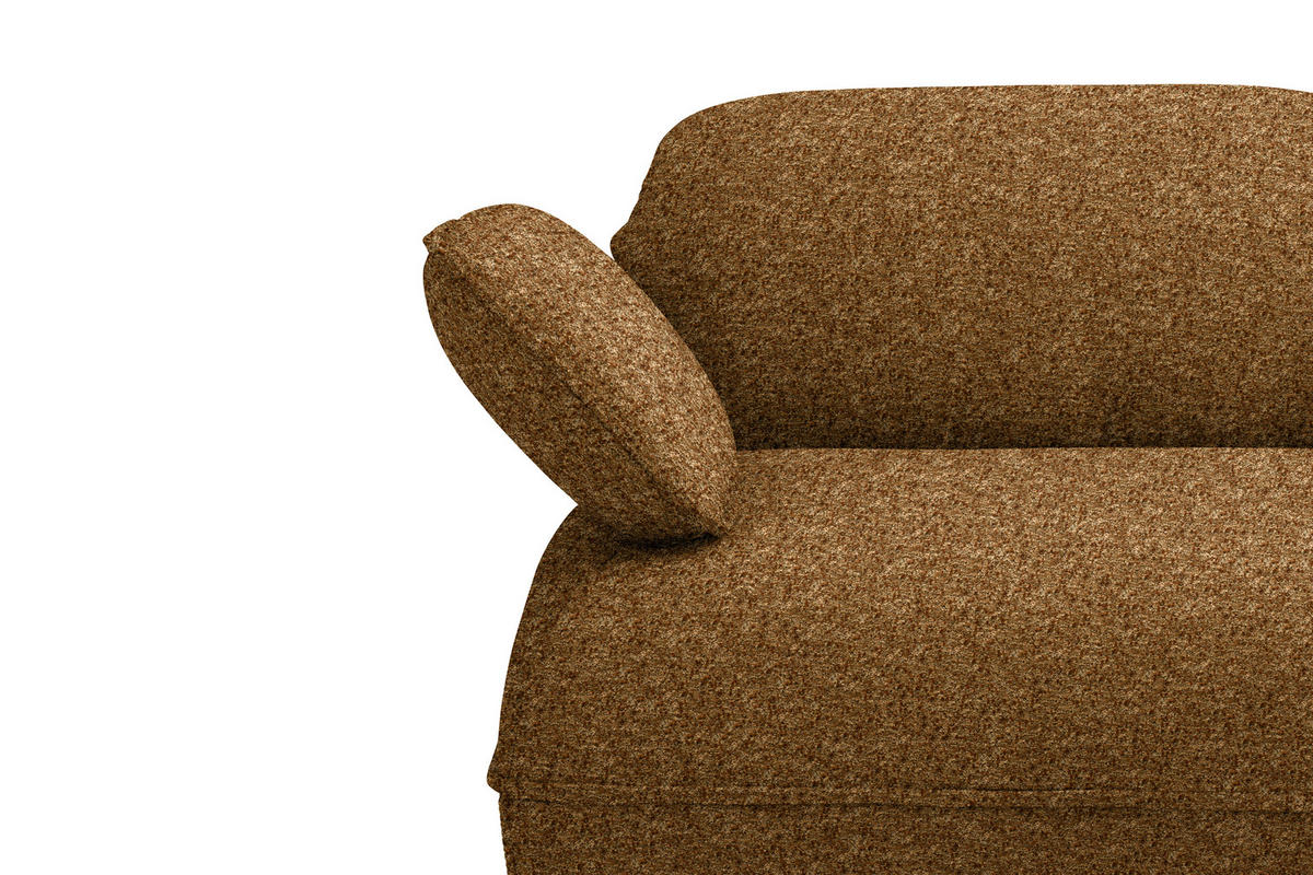 ECKSOFA Chenille Cognac  - Cognac/Schwarz, Design, Kunststoff/Textil (343/154cm) - Koinor