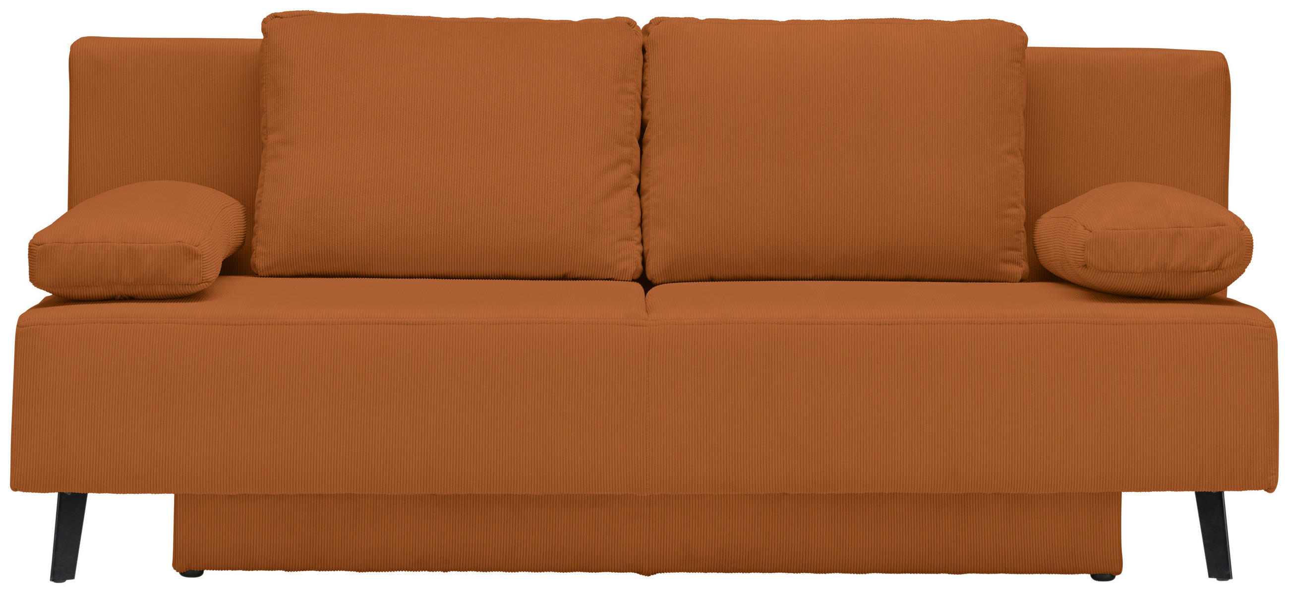 SCHLAFSOFA in Cord Orange  - Schwarz/Orange, Modern, Textil/Metall (193/85/88cm) - Novel