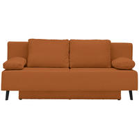 SCHLAFSOFA in Cord Orange  - Schwarz/Orange, Modern, Textil/Metall (193/85/88cm) - Novel