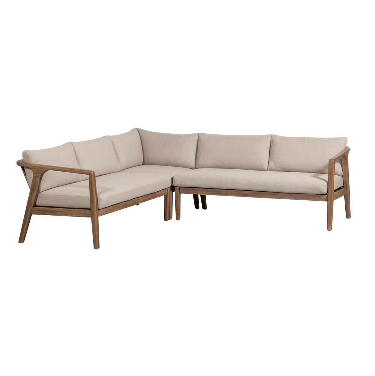 LOUNGEGARNITUR 227/227 cm Akazie vollmassiv  - Naturfarben, MODERN, Holz/Textil (227/227cm) - Livetastic