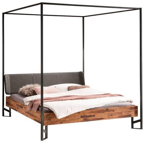 HIMMELBETT 140/200 cm  in Anthrazit, Braun, Akaziefarben  - Anthrazit/Braun, Design, Holz/Metall (140/200cm) - Hasena