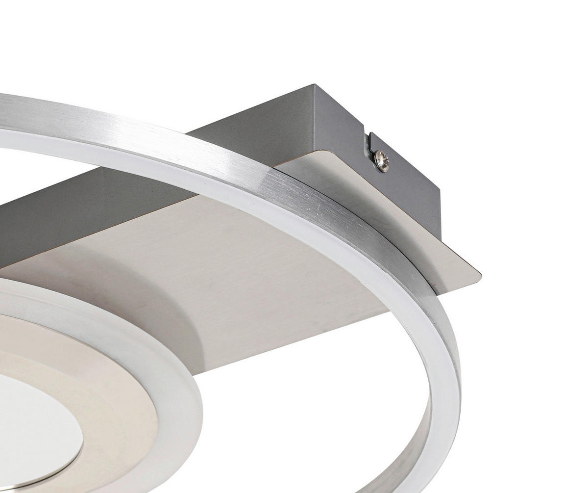 LED-DECKENLEUCHTE 42/40/6 cm   - Grau/Nickelfarben, Trend, Kunststoff/Metall (42/40/6cm) - Novel
