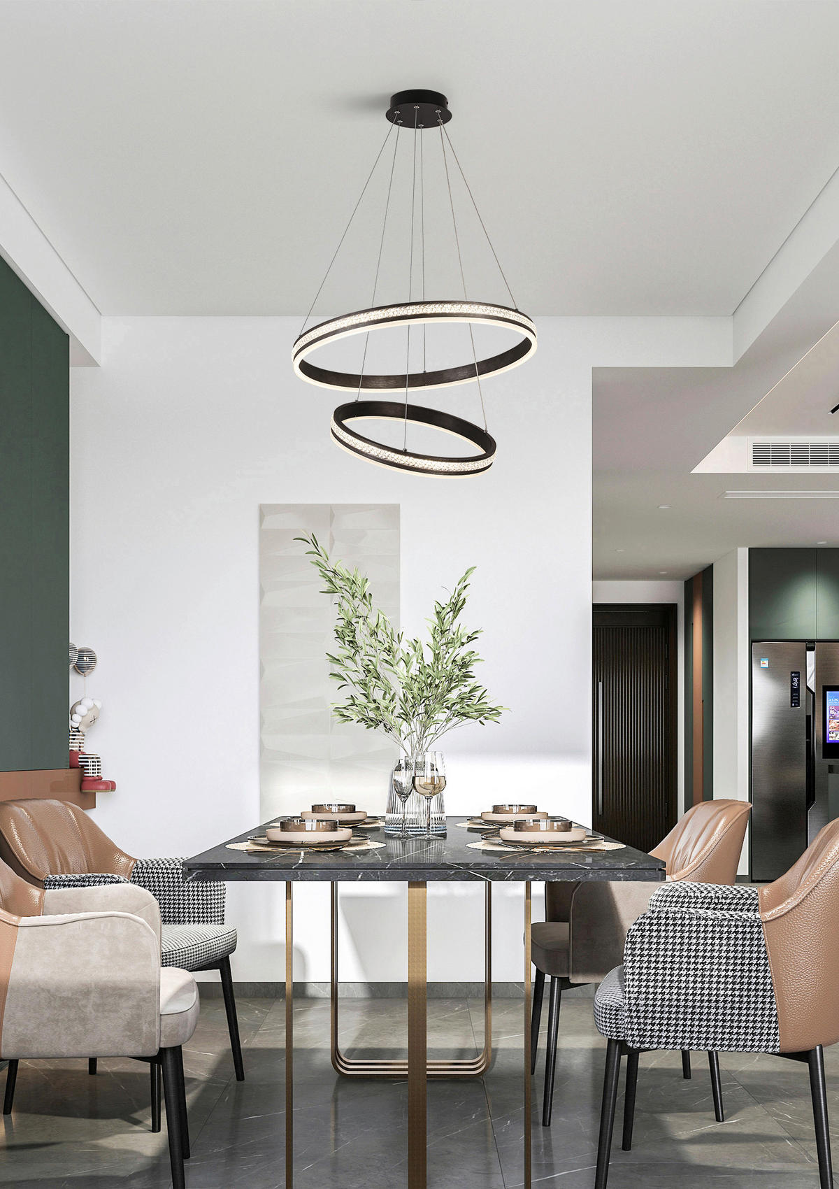 VISEČA LED-SVETILKA   40 W/5600 lm/4000 K/220-240 V/ - črna, Basics, kovina/umetna masa (60/120cm) - Ambiente