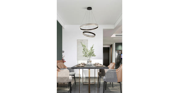 LED-HÄNGELEUCHTE 60/120 cm - Schwarz, Basics, Kunststoff/Metall (60/120cm) - Ambiente