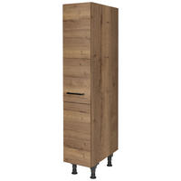 APOTHEKERSCHRANK 30/168/58 cm  in Eiche dunkel  - Eiche dunkel/Schwarz, MODERN, Holzwerkstoff/Metall (30/168/58cm) - Nobilia