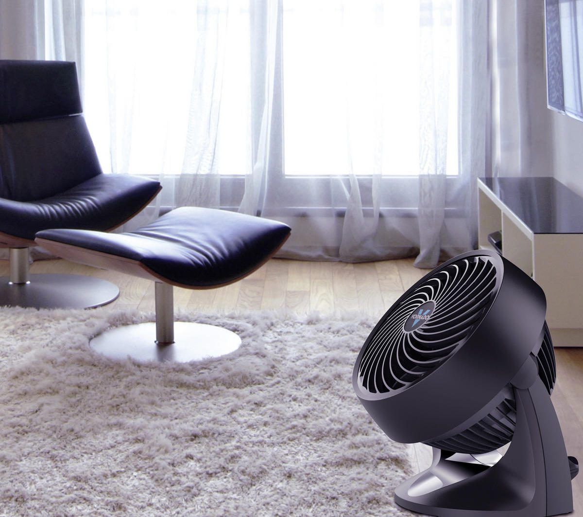 BODENVENTILATOR - Schwarz, Design, Kunststoff (22/30,5/35cm)