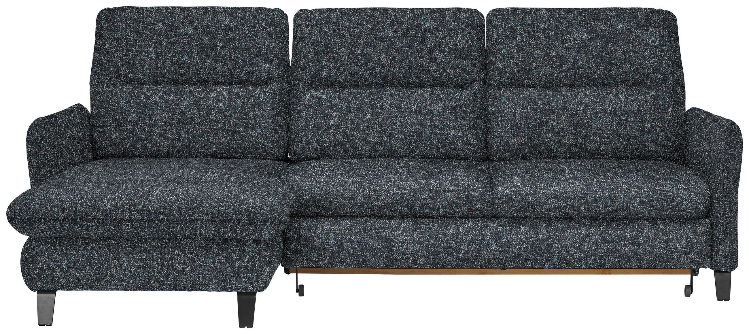 Freisteller von Livetastic ECKSOFA Schwarz Plüsch.