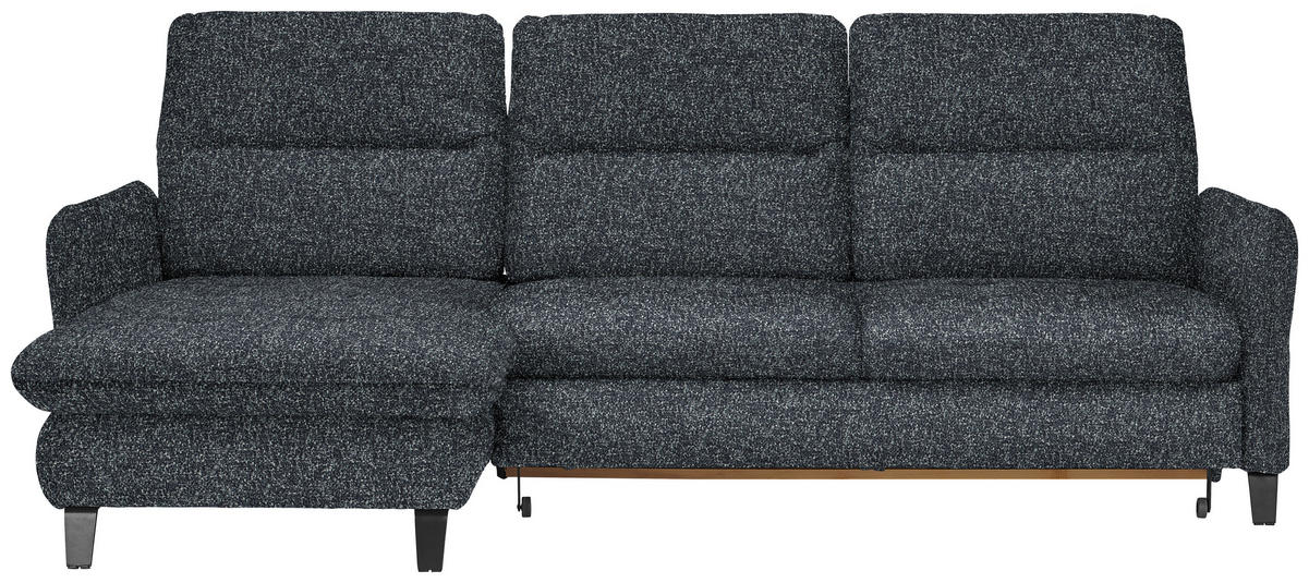 Freisteller von Livetastic ECKSOFA Schwarz Plüsch.
