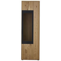 VITRINE in massiv Wildeiche Wildeiche, Schwarz  - Wildeiche/Schwarz, Design, Glas/Holz (62/206/37cm) - Valdera