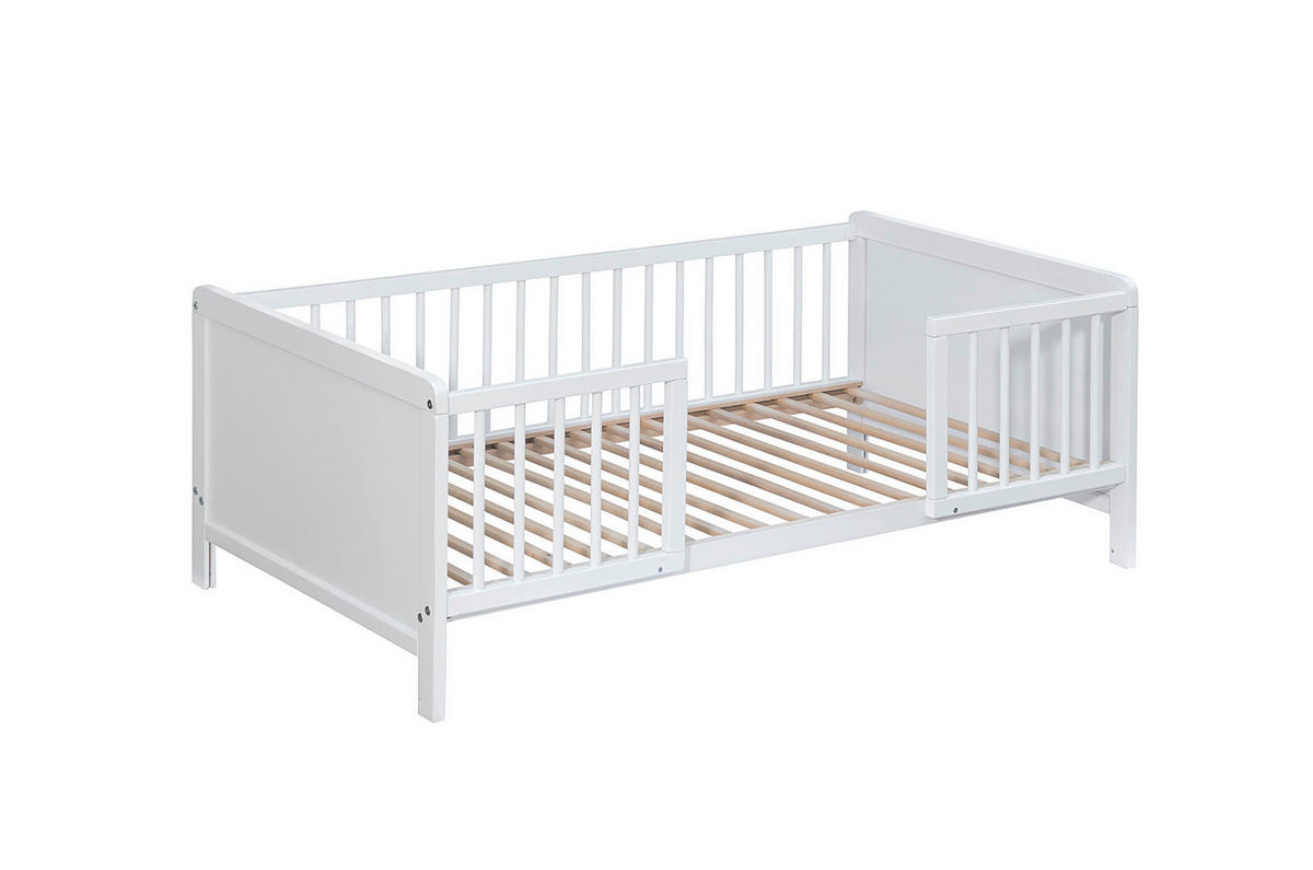 BODENBETT WIKI,  in Weiß  - Weiß, Basics, Holz (145/76/50cm) - My Baby Lou