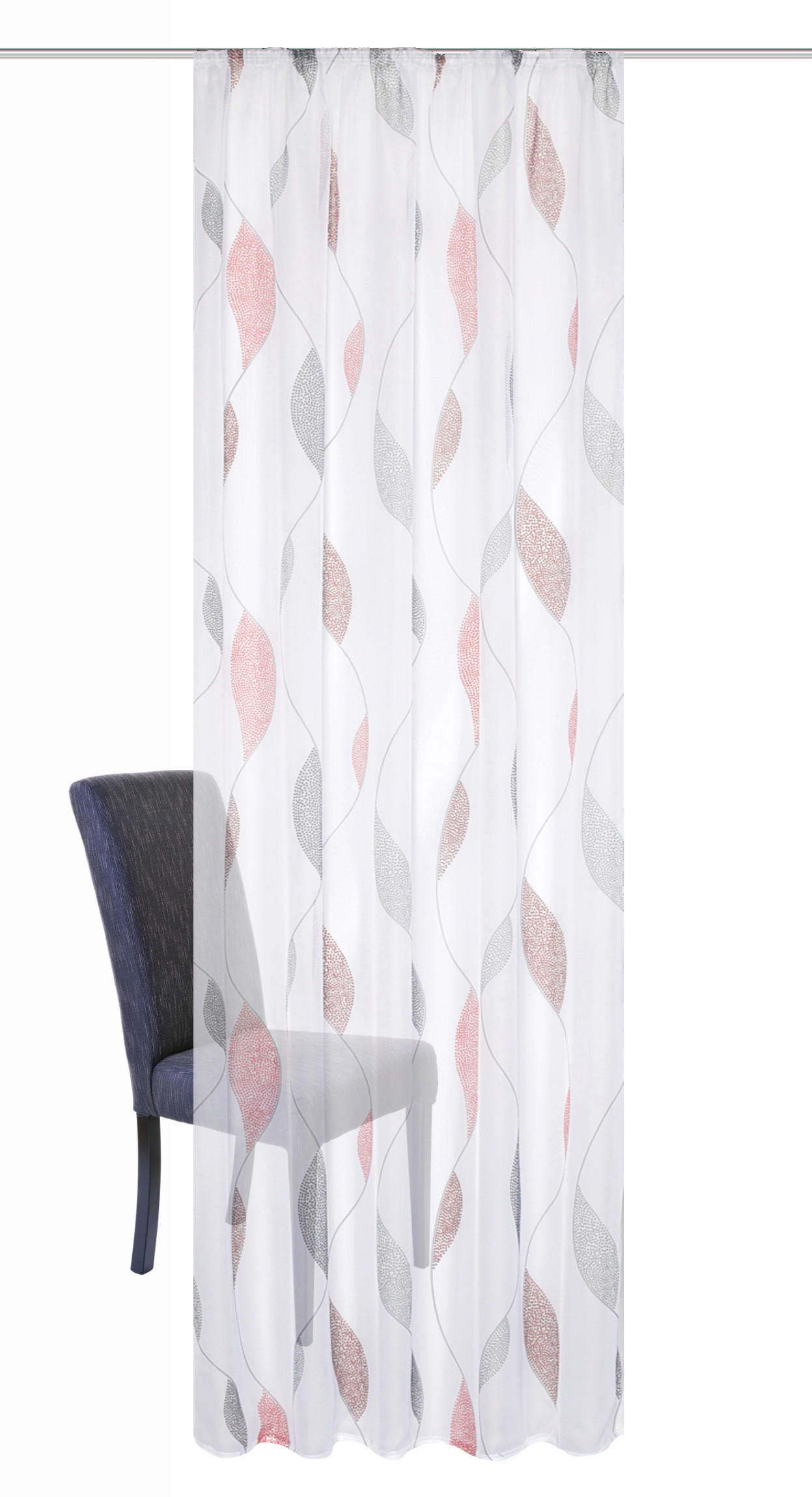 FERTIGVORHANG  transparent  140/225 cm   - Rot, KONVENTIONELL, Textil (140/225cm)