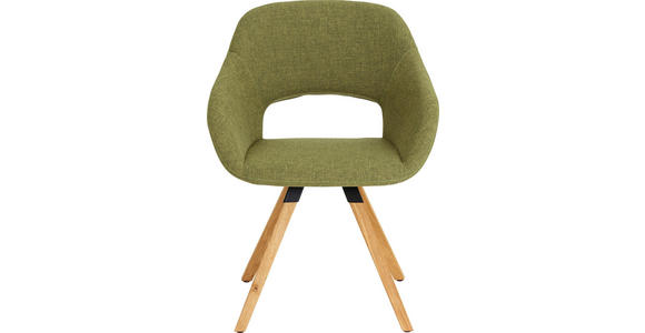 STUHL in Holz, Textil Eichefarben, Grün - Eichefarben/Grün, Natur, Holz/Textil (62/80/60cm) - Valnatura