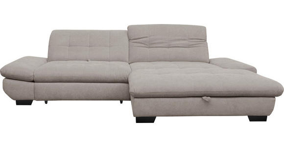 ECKSOFA  in Mikrofaser Hellgrau  290/198 cm  - Hellgrau/Schwarz, Design, Textil/Metall (290/198cm) - Xora