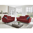 3-SITZER-SOFA Latina in Echtleder Bordeaux   - Bordeaux/Alufarben, Design, Leder/Metall (190/82/99cm) - Dieter Knoll
