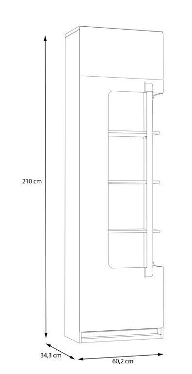 VITRINĂ  in   - Design (60,2/210/34,3cm) - Hom`in