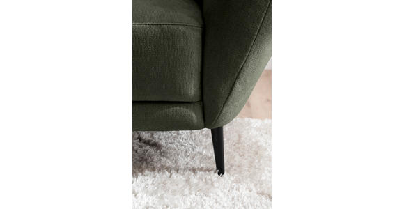 RÉCAMIERE Olivgrün Chenille Zierkissen, Rücken echt  - Schwarz/Olivgrün, KONVENTIONELL, Textil/Metall (224/70/97cm) - Hom`in