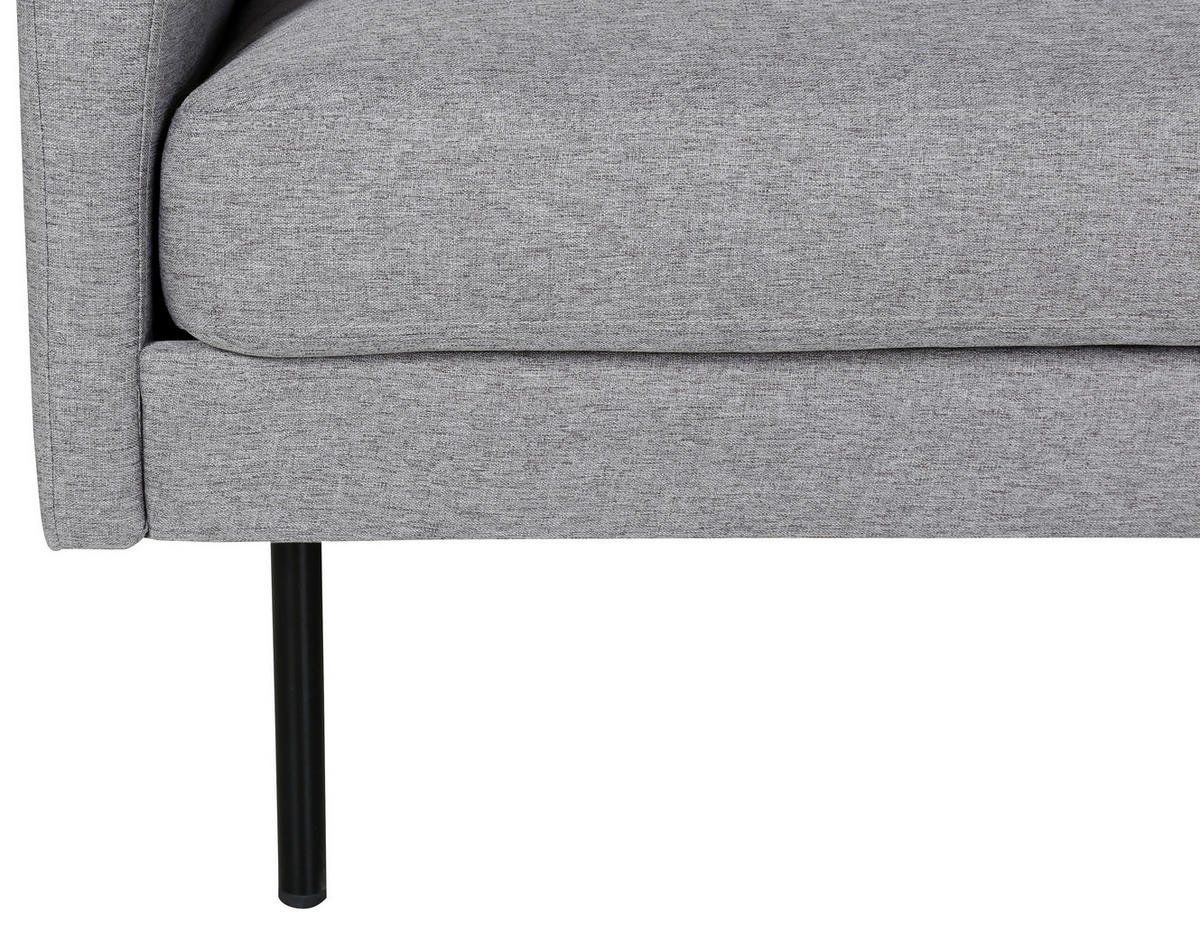 2-SITZER-SOFA in Textilgeflecht Grau, Schwarz  - Schwarz/Grau, Design, Textil/Metall (180/78/80cm) - Livetastic