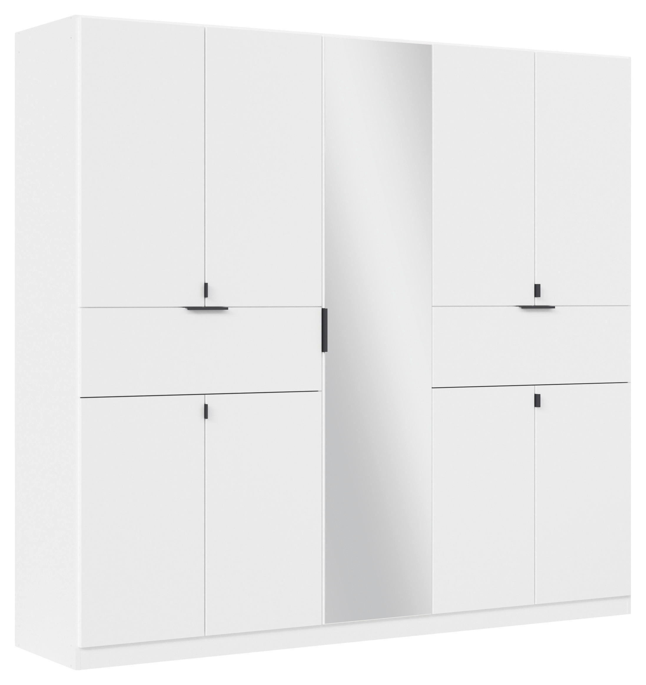 ARMOIRE À PORTES BATTANTES in Weiss, Silberfarben  - Weiss/Silberfarben, Modern, Holzwerkstoff/Metall (226/210/54cm) - Rauch Möbel