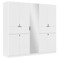 OMARA S KLASIČNIMI VRATI, bela, srebrne barve  - srebrne barve/siva, Moderno, kovina/leseni material (226/210/54cm) - Rauch Möbel