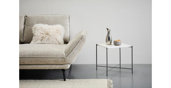 BEISTELLTISCH 40/40/40 cm Grau, Weiß quadratisch  - Dunkelgrau/Weiß, Trend, Stein/Metall (40/40/40cm) - Landscape