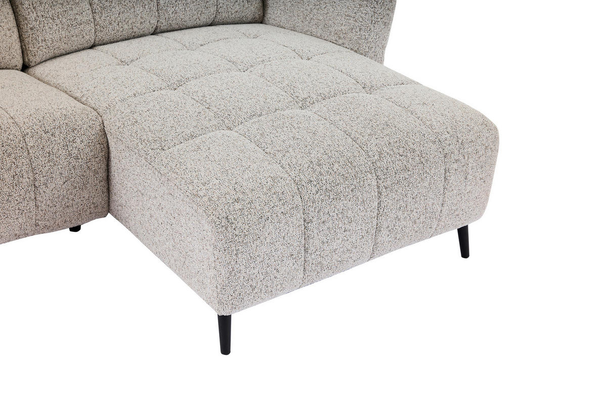 ECKSOFA in Webstoff Grau  220/156 cm  - Grau/Nickelfarben, Design, Textil/Metall (220/156cm) - Carryhome