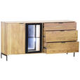 SIDEBOARD 175/85/40 cm  - Schwarz/Akaziefarben, LIFESTYLE, Glas/Holz (175/85/40cm) - Landscape