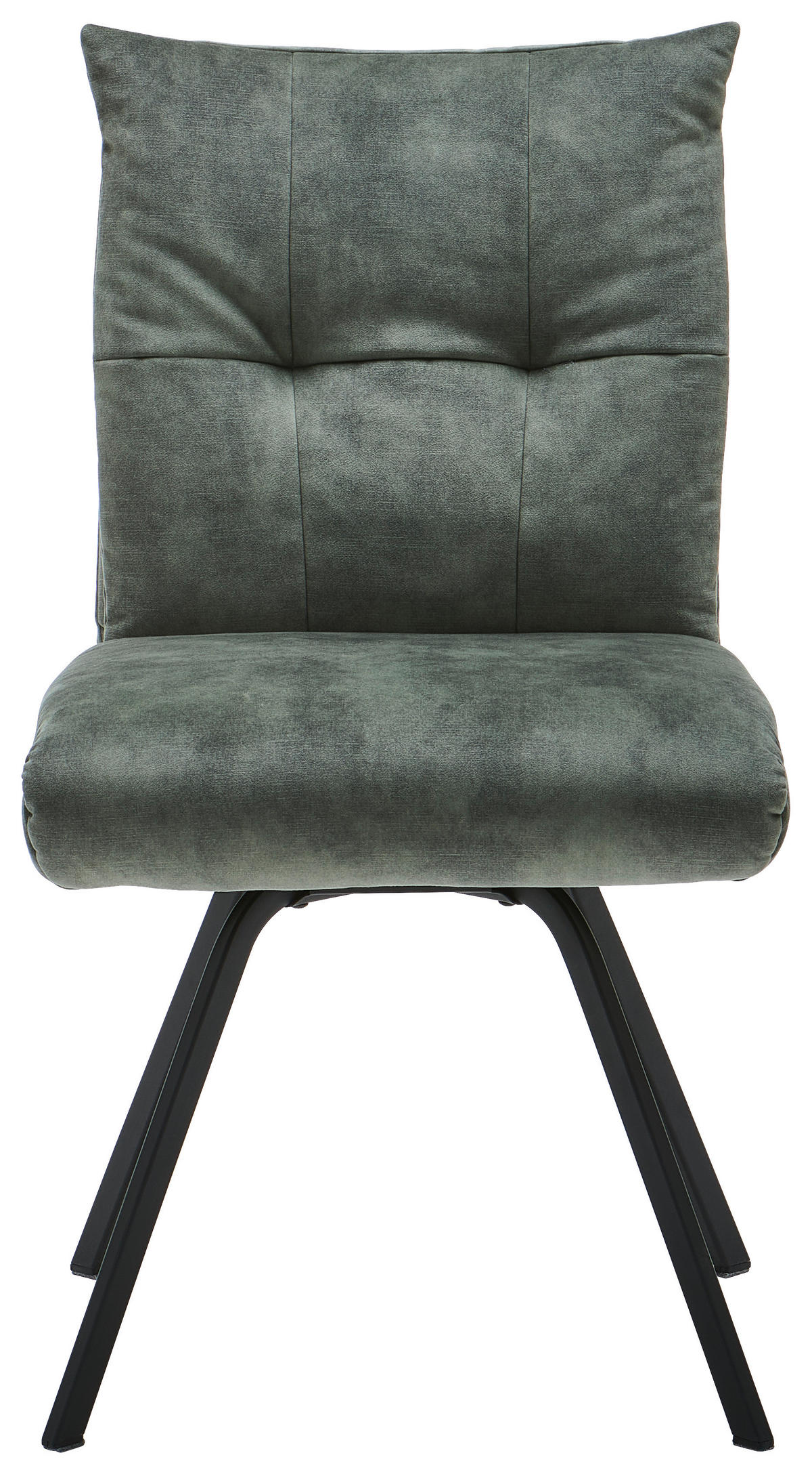 STUHL  in Velours  - Dunkelgrün/Schwarz, Design, Textil/Metall (50/82/68cm) - Welnova