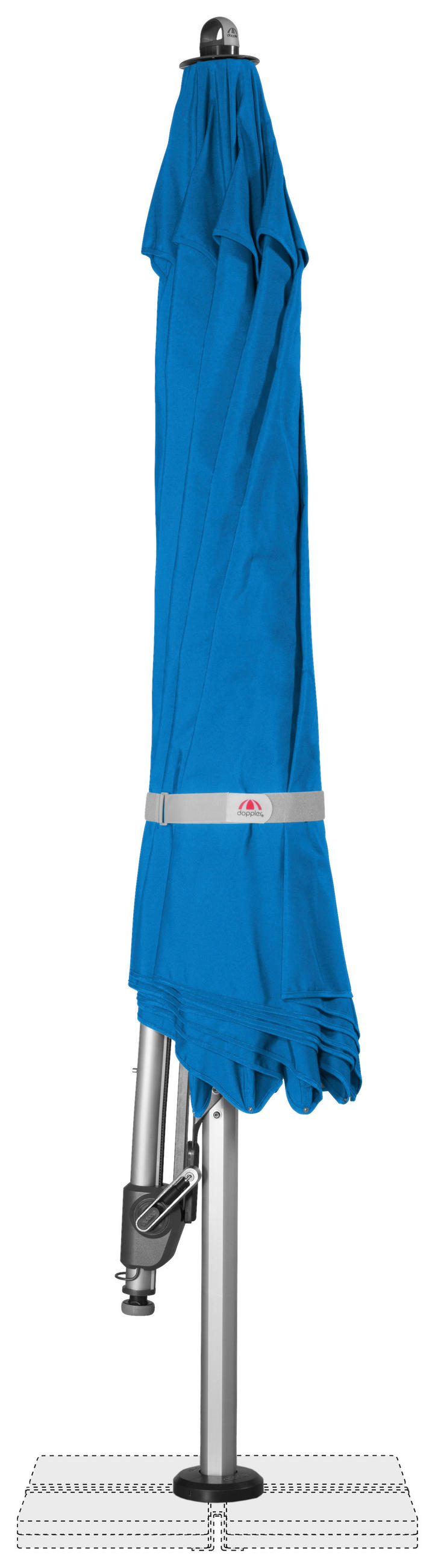 AMPELSCHIRM 350 cm Blau  - Blau/Silberfarben, Basics, Textil/Metall (350/350cm) - Doppler