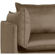 ECKSOFA in Samt Hellbraun  - Hellbraun/Schwarz, Design, Textil/Metall (241/200cm) - Carryhome