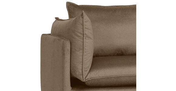 ECKSOFA Hellbraun Samt  - Hellbraun/Schwarz, Design, Textil/Metall (241/200cm) - Carryhome