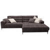 ECKSOFA in Flachgewebe Braun  - Schwarz/Braun, Design, Textil/Metall (296/207cm) - Dieter Knoll