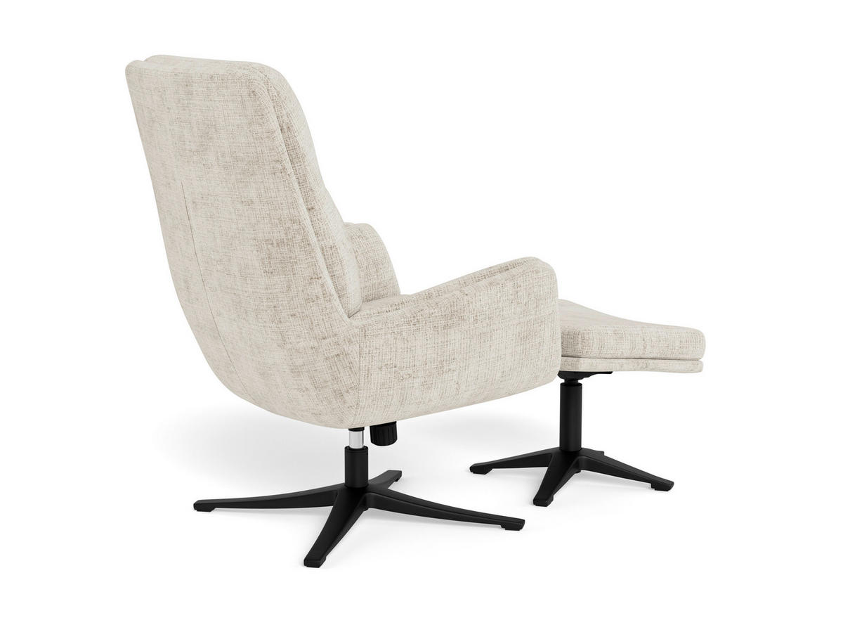 RELAXSESSELSET in Metall, Textil Schwarz, Beige  - Beige/Schwarz, MODERN, Textil/Metall (73/95,5/91cm) - Livetastic