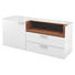 KOMMODE Kernnussbaum furniert Nussbaumfarben, Weiß - Chromfarben/Nussbaumfarben, Design, Glas/Holz (160/58,7/40,1cm) - Hülsta
