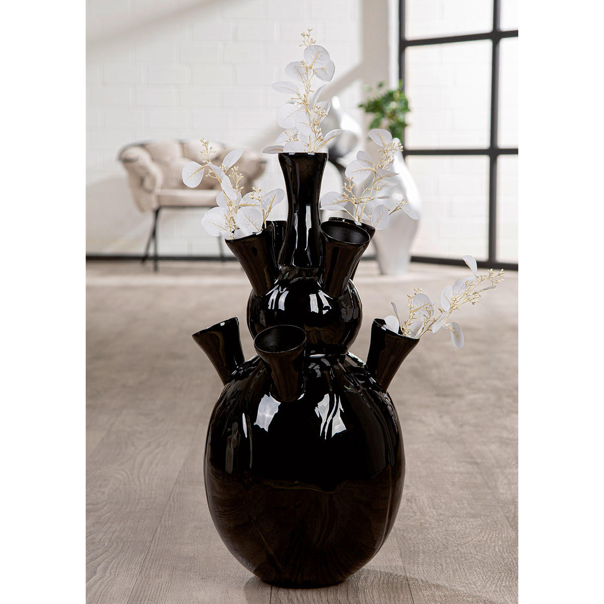BODENVASE  - Schwarz, Basics, Metall (35/63cm)