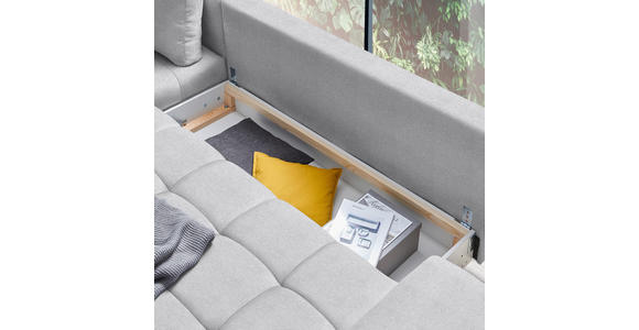 ECKSOFA Greige Webstoff - Greige/Schwarz, Design, Textil/Metall (212/315cm) - Carryhome