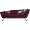 CHESTERFIELD-SOFA Mikrofaser Schwarz, Beere  - Beere/Schwarz, Design, Textil/Metall (223/84/90cm) - Pure Home Lifestyle