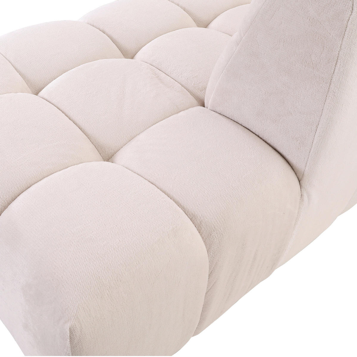 HÖRNSOFFA i plysch vit  - vit/svart, Klassisk, textil/plast (155/282cm) - MID.YOU