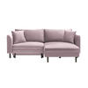 ECKSOFA in Velours Rosa  235/165 cm  - Schwarz/Rosa, Design, Holz/Textil (235/165cm) - Ti'me