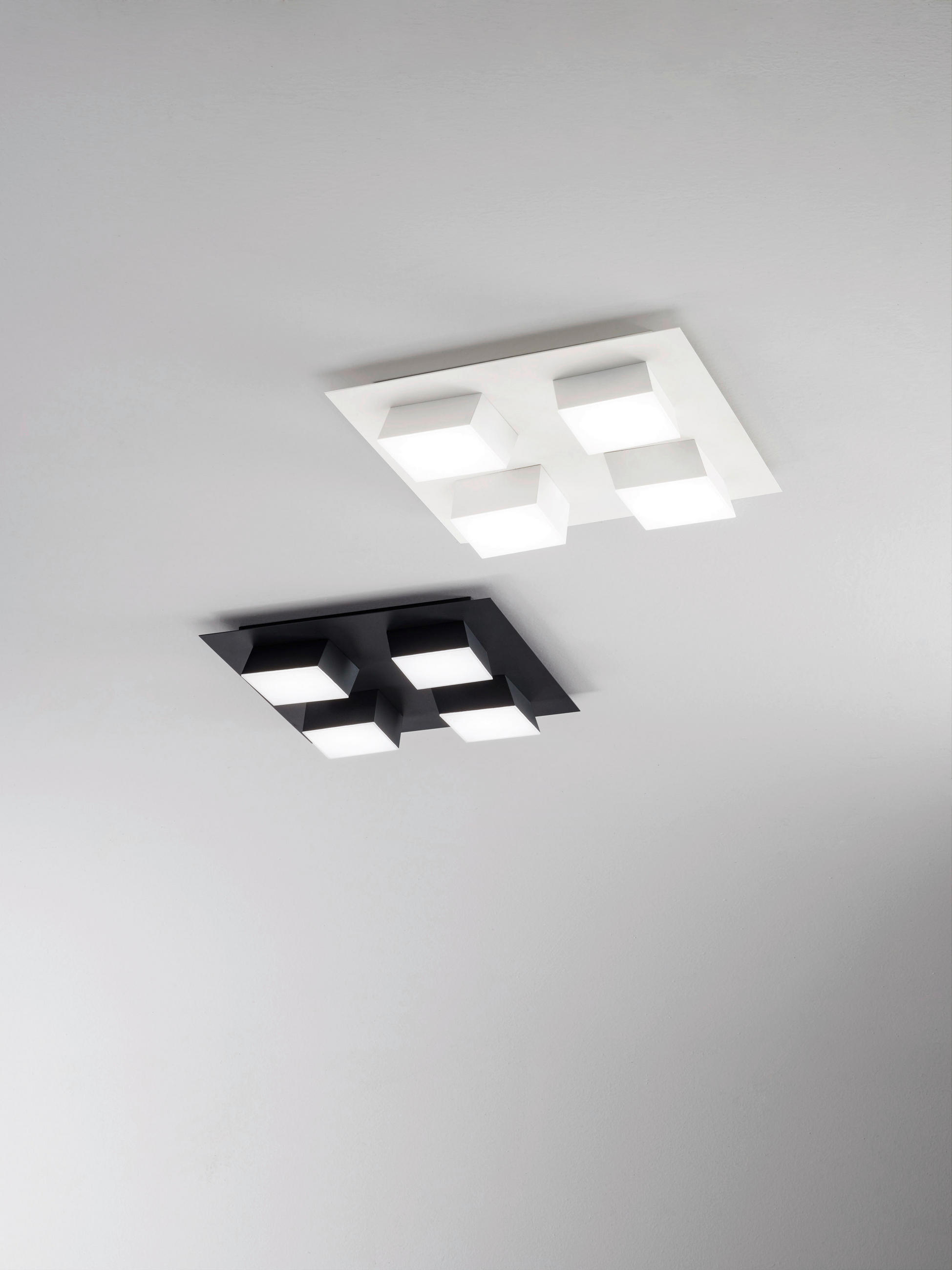 LED-DECKENLEUCHTE Lucas 35/35/8 cm   - Weiß, Design, Kunststoff/Metall (35/35/8cm) - Fabas Luce
