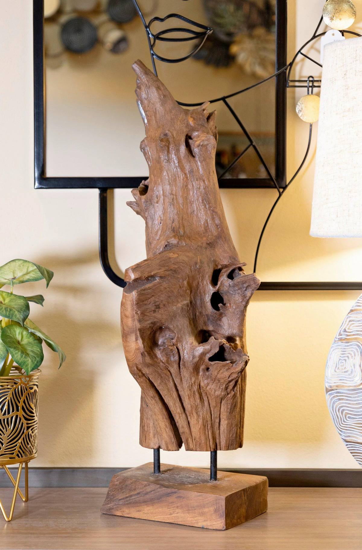 SKULPTUR - Braun, Basics, Holz (23/64/27cm)